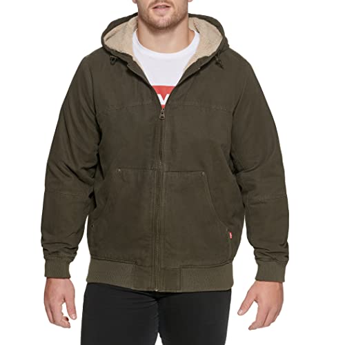 Image of Levi's Men's Workwear Cotton Canvas Hooded Bomber Jacket