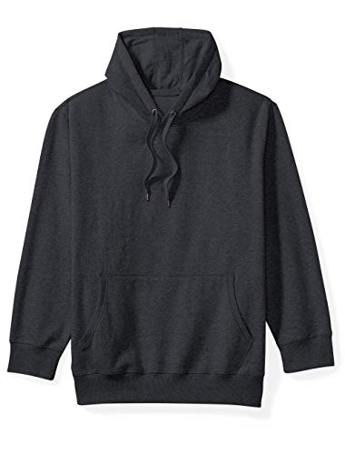 Amazon Essentials Men's Big and Tall Hooded Fleece Sweatshirt fit by DXL, Charcoal Heather, 2X