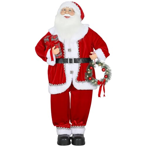 HOMCOM Weihnachtsmann 120 cm Singender Tanzender Nikolaus Dekofigur...