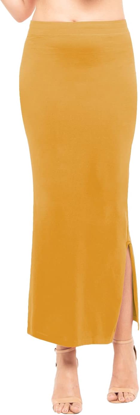 LyraLycra Saree Shapewear Petticoat for Women's Sarees Mustard, Mustard, M