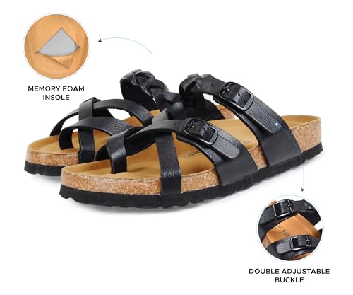 Image of AEROTHOTIC Recovery Slides for Women Cork Footbed Adjustable Straps Sandals