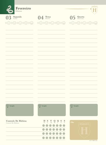 Jandaia - Agenda Planner Universitário Capa Dura 192 Páginas Harry Potter 2025 Horcruxes