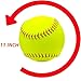 Rarapop 2 Pack Sports Fastpitch Softballs, 11 Inch Yellow Practice Softball, Unmarked & Leather Covered Training Ball for Games, Practice and Training