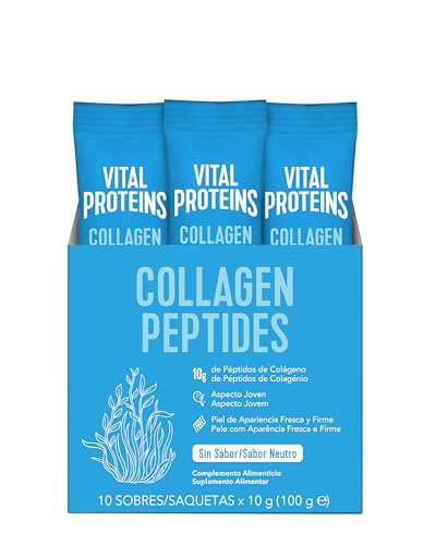 Vital Proteins Péptidos de Colágeno en Polvo, Suplemento de Colágeno Sin Sabor en Formato Viaje - Piel de apariencia fresca y firme. Aspecto joven. 10 g por Porción (10 Uds. por Caja)