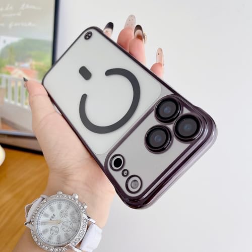 Coque magnétique iPhone 16 Plus noire sans bordure avec dos rigide protecteur