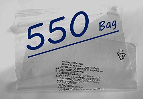 Clear Poly Bags Size 18'' x 22'' (457mm x 559mm) with Suffocation Warning in 5 Languages, Self Seal, Polypropylene Bags, Warning Notice, resealable Flap, Ideal for Packing and FBA (550)