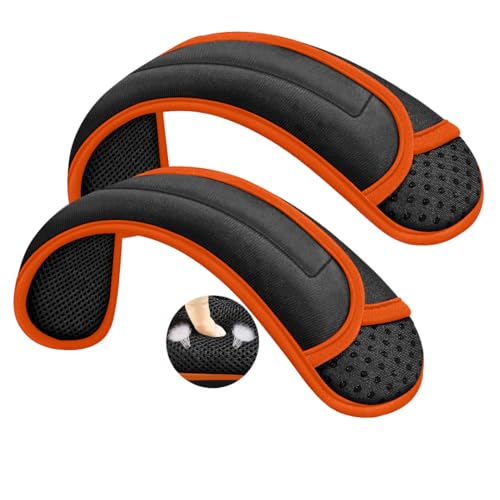 Image of ZINZ 2-Pack Universal Shoulder Pad with Ultra Thick Cushion for Bag Luggage Bag Crossbody, Plus Long & Anti-Slip & Breathable,Grey-Orange Edge