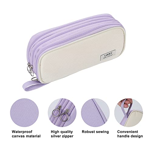 Tergopa Pencil Case Big Capacity Pencil Case Organizer For Girls Kids Adults Women Zipper Pencil Pouch Aesthetic Large Pen Case With Handle For School Office Purple #TOP3
