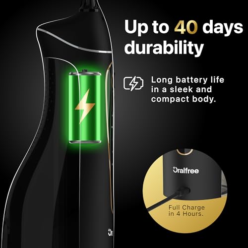 Oralfree Water Dental flosser Teeth Picks - Braces Cordless Oral Irrigator Portable Rechargeable Travel Irrigation Cleaner IPX7 Waterproof Electric Professional Flossing Teeth Cleaning for Home 6 Oralfree Water Dental flosser Teeth Picks - Braces Cordless Oral Irrigator Portable Rechargeable Travel Irrigation Cleaner IPX7 Waterproof Electric Professional Flossing Teeth Cleaning for Home - Image 4