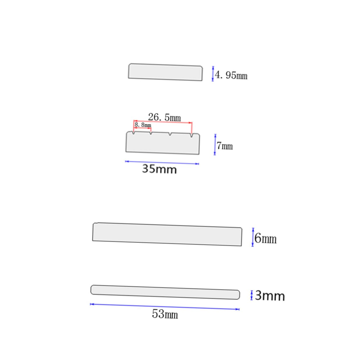 GOOHOCHY Gl72 Guitar Nut and Saddle Set Plastic Classical Guitar Accessories Replacement for Bridge