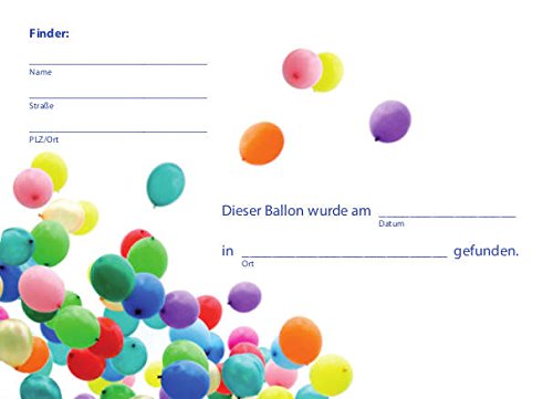 50 Ballonflugkarten Für Ballonwettbewerbe – Bunt, Gelocht, Mit Textfeld, Für Luftballons Ab 30 Cm