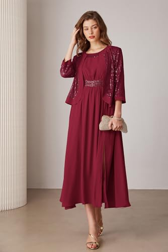 GRACE KARIN Women's Formal Dresses Mother of The Bride Dresses for Wedding Party Cocktail Dress Two Piece Dress Sequin Dress2