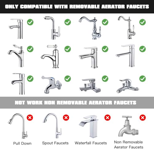 New 12 Pieces New Faucet Adapter Kit Kitchen Aerator Male to Female Male Faucet Water Hose Adapter, Outside 22mm to 16 18 20 22 24 26mm Inside and Outside