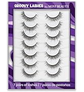 MOST BEAUTY False eyelashes, cat eye lashes, False Eyelashes wispy lashes, 7 Pair Multipack, Wisp...