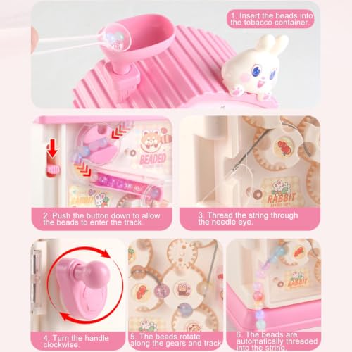 Kit pulseras sin desorden con 8 cajones y cuentas coloridas de joyería DIY para niñas 7