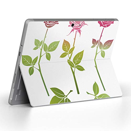 igsticker Surface Go/Surface Go 2 専用スキンシール サーフェス go シール スキン 保護 フィルム ステッカー アクセサリー 015302 バラ 花 ピンク 植物