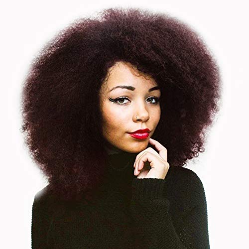 ENTRANCED STYLES Afro Wig Short Kinky Curly Wig for Women Synthetic Heat Resistant Wigs African Curly Full Wigs for Black Women (99j)