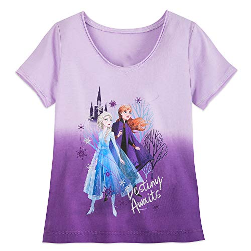 Disney Anna And Elsa T-Shirt For Girls – Frozen Ii- Size M (7/8) Multi #TOP6