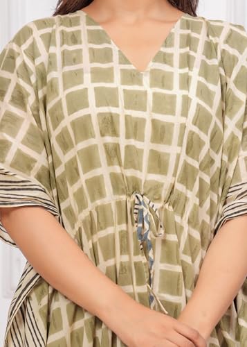 Caftan imprimé coton bio INDACORIFY robe de plage - 7