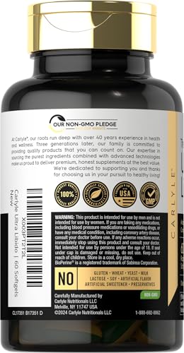 carlyle ultra libido supplement for men  60 softgel capsules  extreme male formula  non-gmo amp gluten free