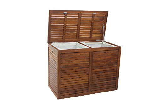 AquaTeak The Original Spa Double Teak Laundry or Storage Hamper
