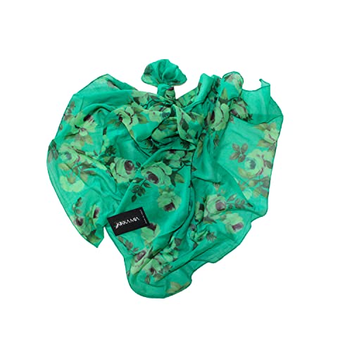 KIKKA MIA Écharpe pour femme Made in Italy - Foulard élégant accessoire de haute qualité fabriqué en Italie Seta 20 % coton 80 % imprimé - 7778, vert, Taille unique Cover