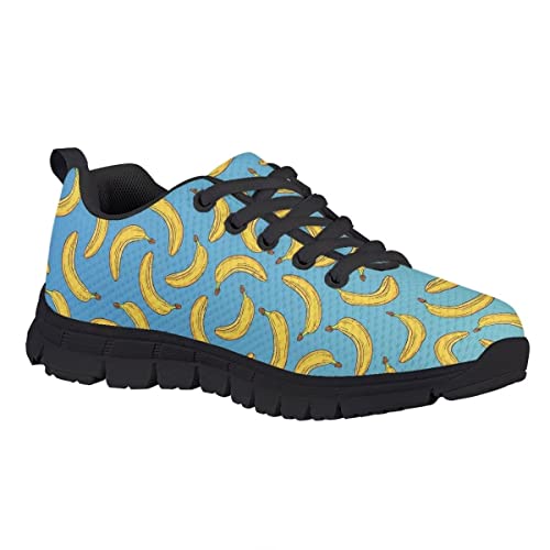 Banana Printed Boys Shoes Fashion Road Running Shoes Tennis Shoes Sports Sneakers Running Shoes, Size 37 EU