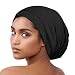 Cozy Satin Lined Slouchy Beanie Cap with Soft Elastic Band for Men & Women