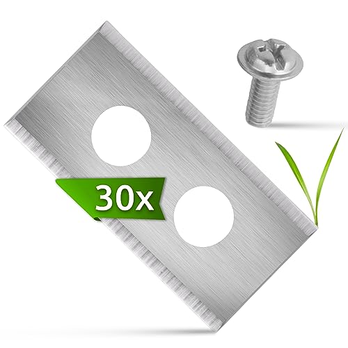 ECENCE Cuchillas Robot cortacésped de acero inoxidable 30 piezas - compatible con Worx Landroid, LandXcape - Incluye tor...