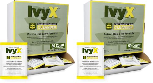 Image of CoreTex Ivy X Post-Contact Poison Ivy Wipes - Pack of 100 Single-Use Treatment Wipes to Assist in Removal of Rashes - Also Works on Poison Oak & Sumac Oils - Travel Size Rash Remover