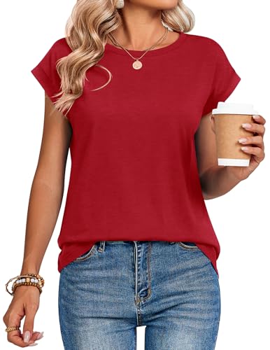 Image of Zeagoo Womens Tops Summer Casual Cap Sleeve Tshirts Shirts Business Dressy Spring Fashion Outfits Trendy Clothes