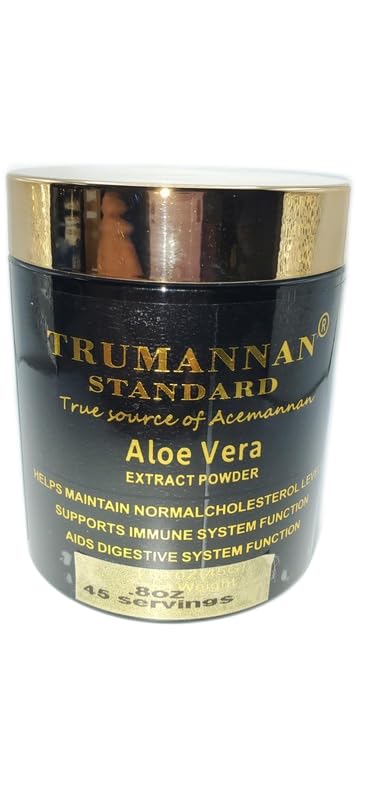 Trumannan Standard Aloe Vera Extract Powder Over 30 Percent Acemannan Natural Non GMO 45 Day Supply