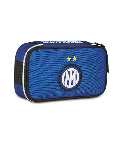 Seven Inter Astuccio Scuola Quick Case, Blu, Portapenne Completo di Penne, Matite, Colori, Scuola Elementare e Media, Bambino, Calcio