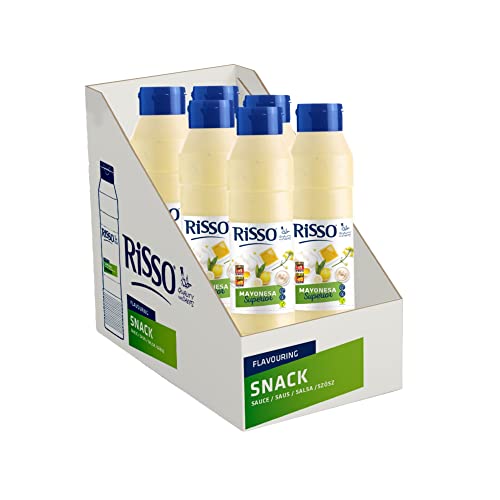 Mayonesa Superior - Bote de 1 L - Sabor Auténtico y Textura firme - Perfecta para Crear Bases - Salsa Vegetariana y Sin Gluten - Alto Contenido en Aceite y Omega 3 - Risso Cover