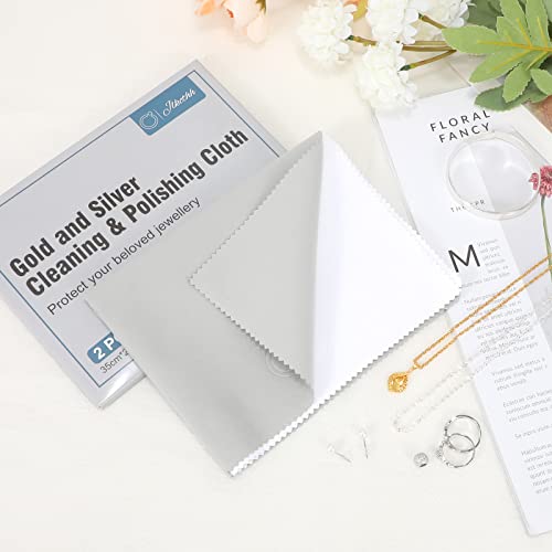 image for JLKCTHH 2 PCS Jewelry Cleaning and Polishing Cloth, 100% Pure Cotton S