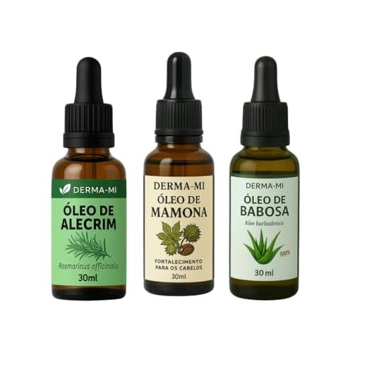 Kit 3 Óleos Naturais: Alecrim + Babosa + Mamonas (Rícino) 30ml | Crescimento Capilar, Hidratação, Fortalecimento