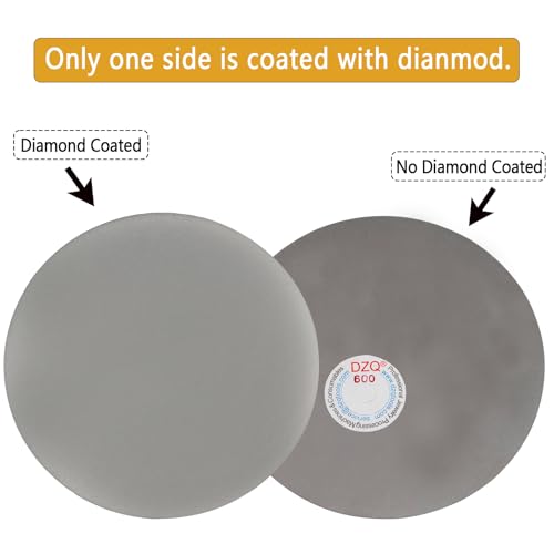 DZQ 8 Inch Grit 600 No Center Hole Diamond Sanding Grinding Disc Flat Lap Disk Polishing Discs Abrasive Wheel for Gemstone Glass Metal Stone — view 3