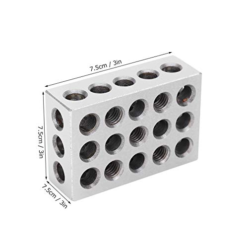 1 Paar Präzisions-Blöcke, Spannblöcke Metrisch 23 Löcher Matched Parallelblöcke für Werkzeugmaschine Matched Machinist 123 Gehärtetes Fräswerkzeug 2.5 x 5 x 7.5 cm