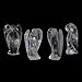 Justinstones Carved White Clear Quartz Gemstone Peace Angel Pocket Guardian Angel Healing Statue 2 inch