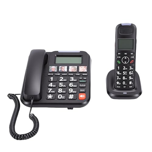 Sistema telefónico con cable y portátil, pantalla 3 pulg miniatura 1