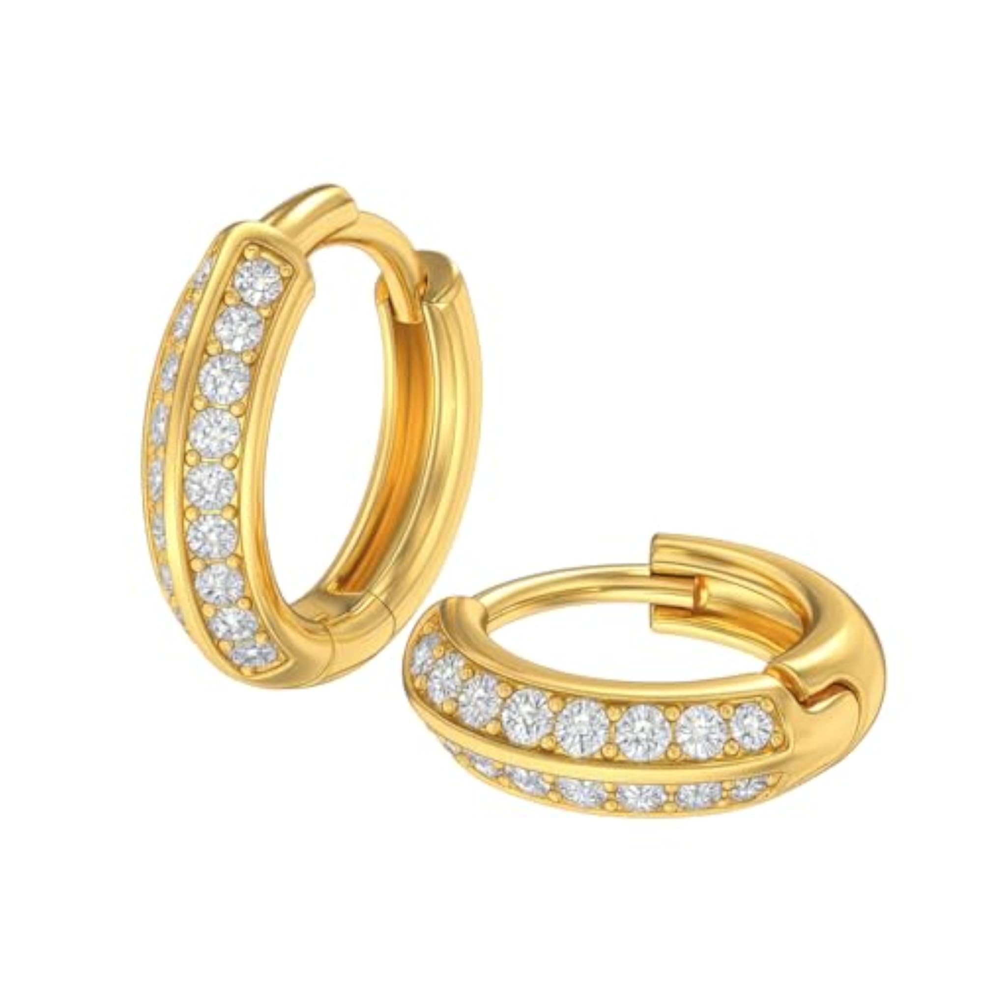 18K Gold Plated Cubic Zirconia Huggie Hoops