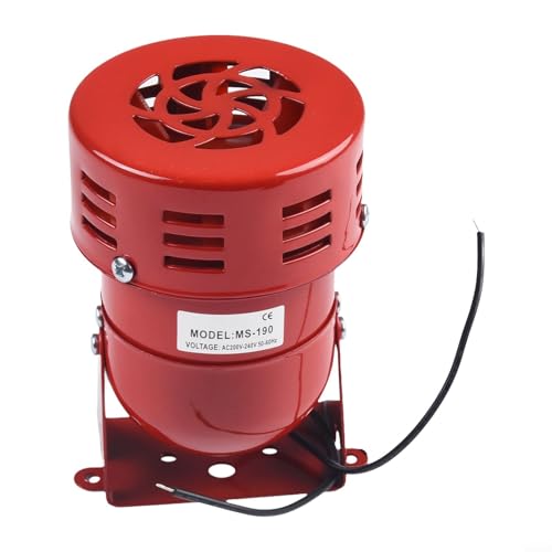 Sirena di allarme del motore con cancellazione del rumore, rosso, MS 190,110 Db, AC220V, cicalino ad alta potenza (AC220 V)