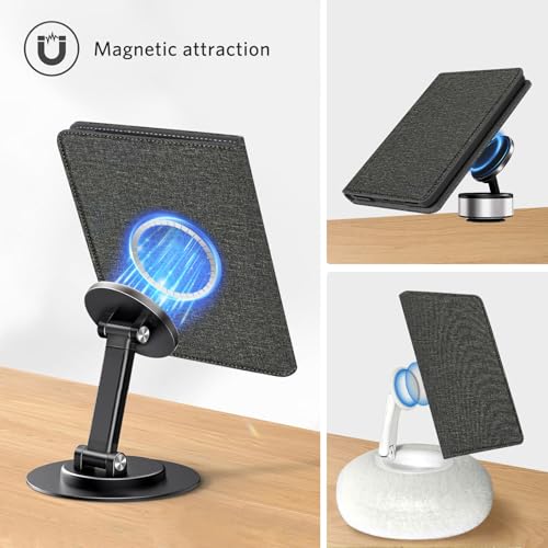 Image of CoBak Stand Case for 7 inch Kindle Paperwhite 12th Gen 2024 and Kindle Colorsoft with Hand Strap - Compatible with iPhone MagSafe, for Samsung /Belkin /Anker Wireless Charging Pads, Durable, Auto Sleep Wake