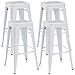 4X Tabouret de Bar en métal/Fer empilable Design Industriel sélection de Coleur Duhome 665D, Couleur:Blanc, matière:métal