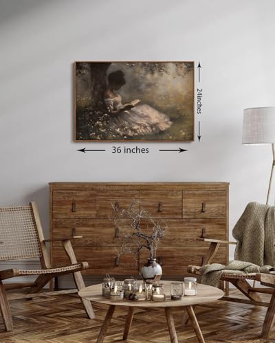 Image of KISSFOX Vintage Framed Wall Art Decor Moody African American Pictures Paintings Wall Decor Victorian Black Girl Canvas Art Prints Modern Farmhouse Black Woman Artwork For Kitchen Living Room Bedroom