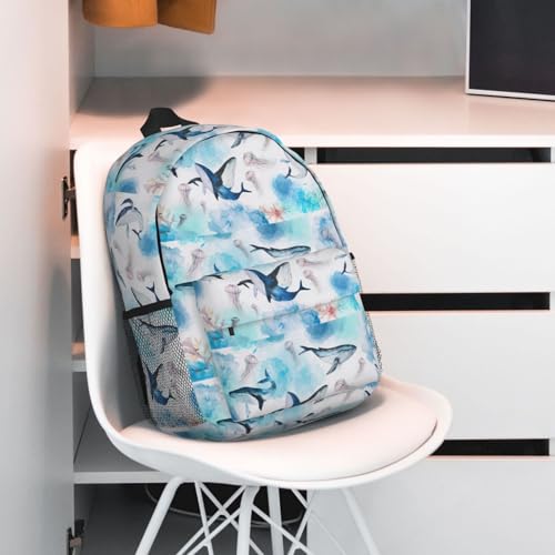 Sac à dos confortable imprimé baleine pour université et travail - 6