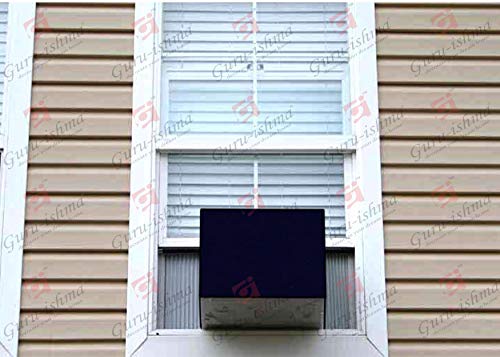 Image of Waterproof Polyester Window AC Cover 1 Ton - Indoor & Outdoor Combo Set with Elastic fit | All-Weather Dustproof UV & Scratch Protection, Durable Secure Fit-(Blue)