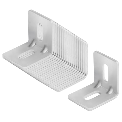 20 Pcs 1-5/8" Slotted L Corner Bracket, Angle Bracket with Reinforced