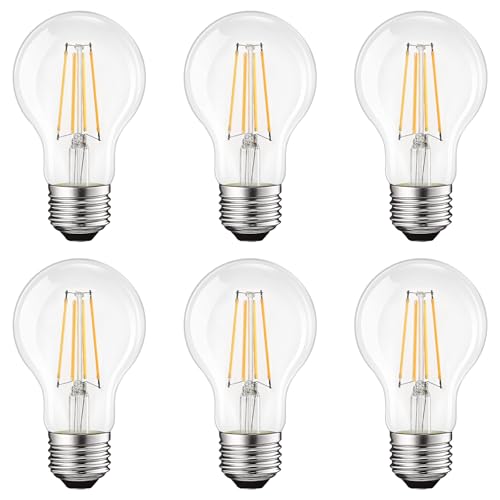 LUXRITE Vintage A19 LED Light Bulbs 60W Equivalent, 2700K Dimmable (6 Pack) by LUXRITE - Used condition - US$17.91