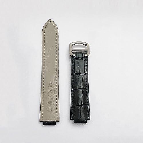 Replacement 18MM New Genuine Leather Watch Band Strap For CARTIER Ballon Bleu Black